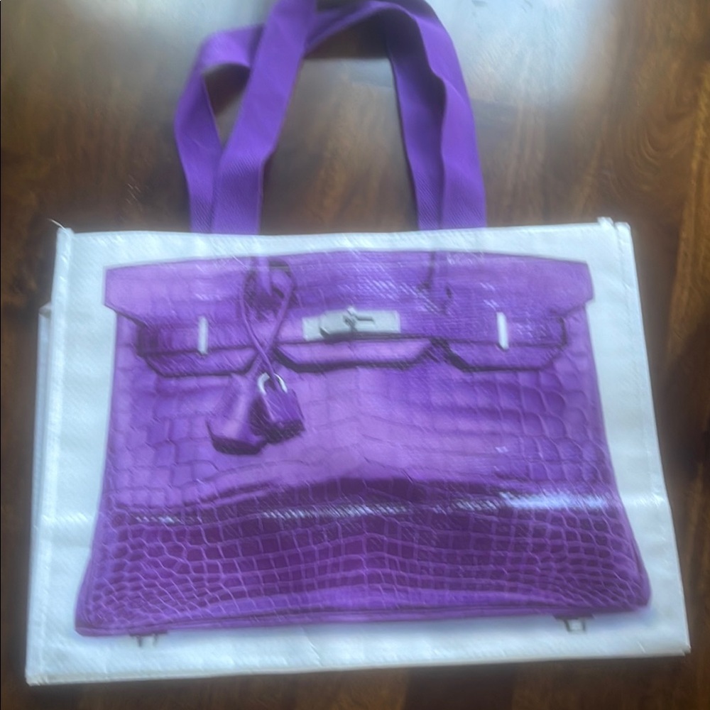 COPY - Purple Croc-Embossed Tote Bag